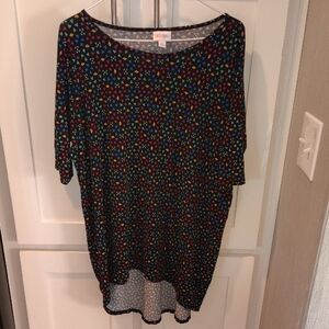 LuLaRoe Black Dress with Colorful Geometric Print